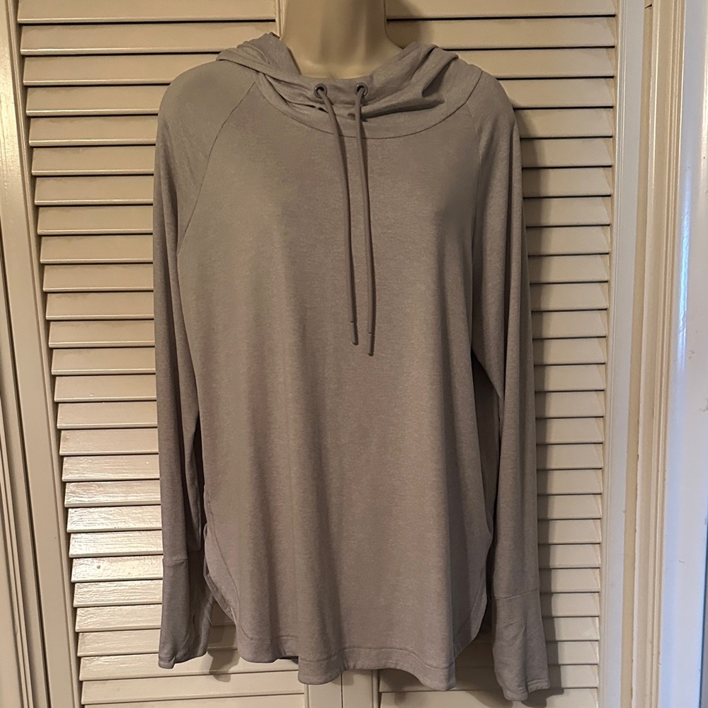Athleta Gray Hooded Tunic Top